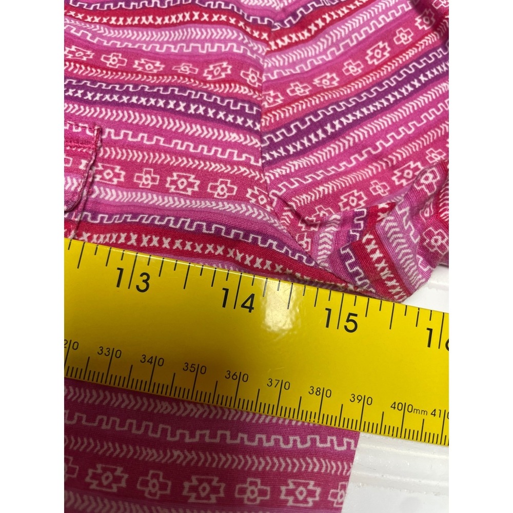 Panhandle Western Pink Purple Aztec Pearl Snap Long Sleeve Shirt Girls Medium - Picture 11 of 12